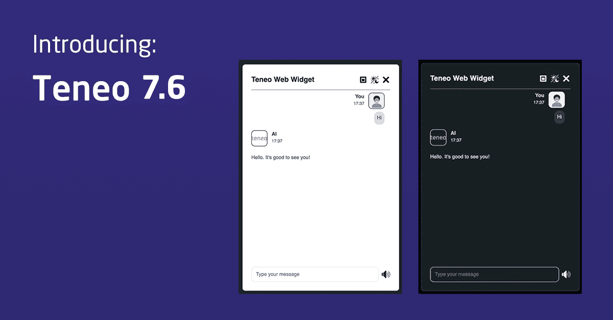 Teneo Web Widget visible in Teneo 7.6