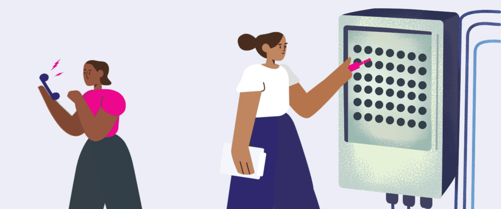 illustration on how manual switchboards worked. illustration on how manual switchboards worked.