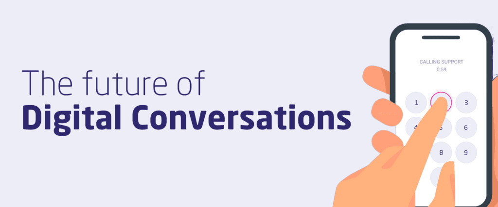 Illustration that depicts the future of digital conversations using conversational ai Illustration that depicts the future of digital conversations using conversational ai