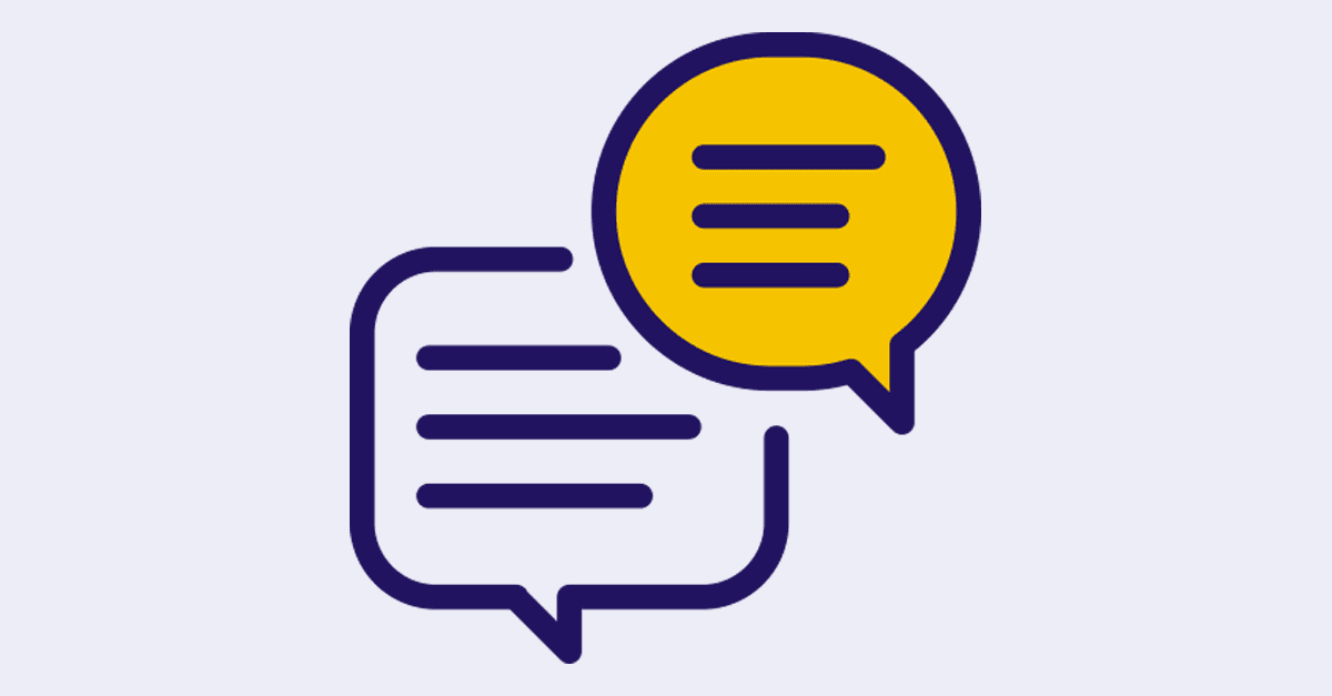 Teneo Web chat logo of two chat bubbles Teneo Web chat logo of two chat bubbles